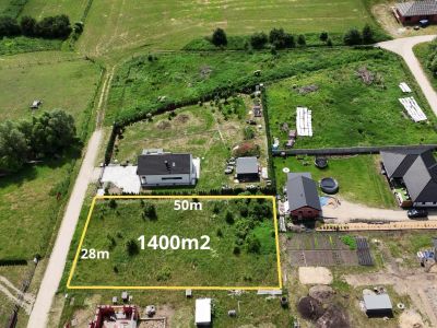 Działka 1400m2, MPZP, Wieruszew k. Konina